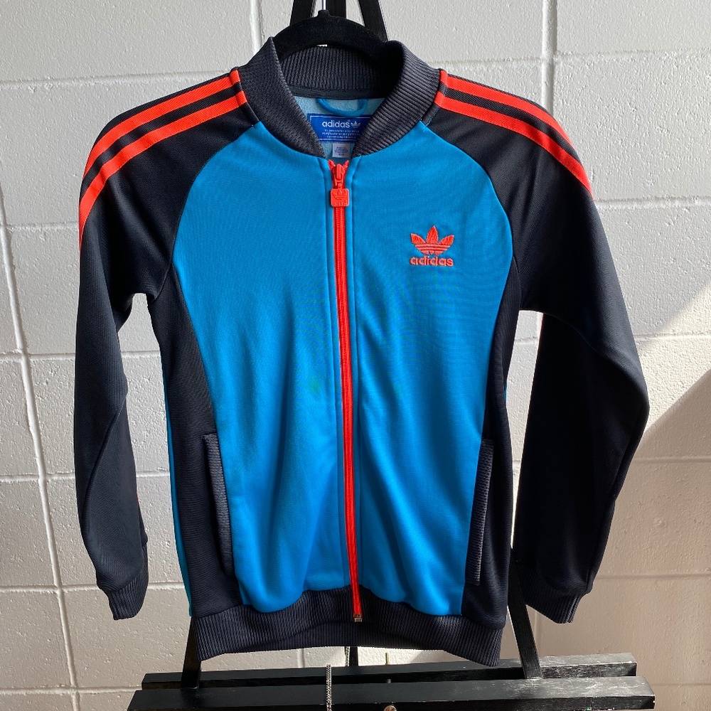 Classic Adidas 3 Stripes Zip-Up